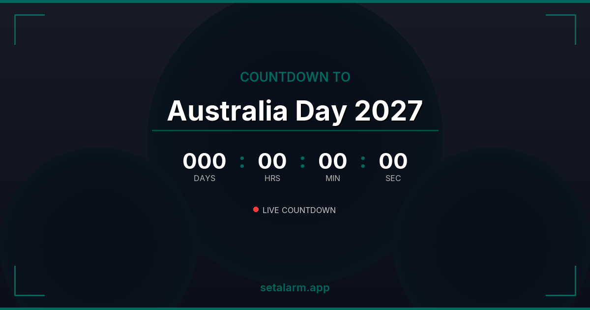 Decorative Australia Day 2027 Countdown — Animated Fullscreen Display ...