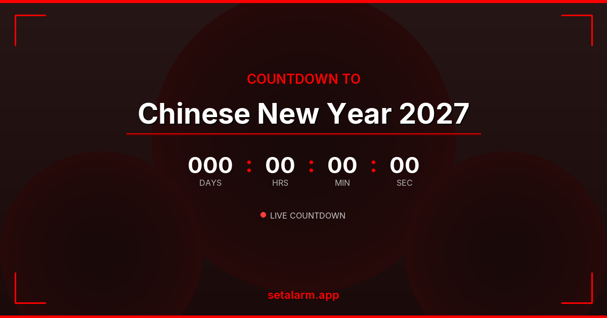 Decorative Chinese New Year 2027 Countdown — Animated Fullscreen ...