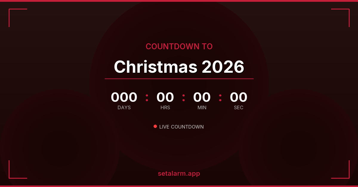 Decorative Christmas Countdown 2026 — Animated Snowfall and Festive ...