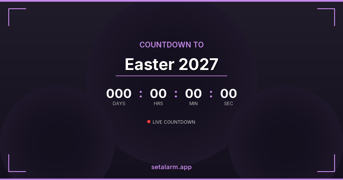 Decorative Easter 2027 Countdown — Animated Fullscreen Display with ...